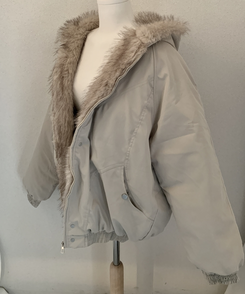 フロムファーフードボタンミリタリーダウン