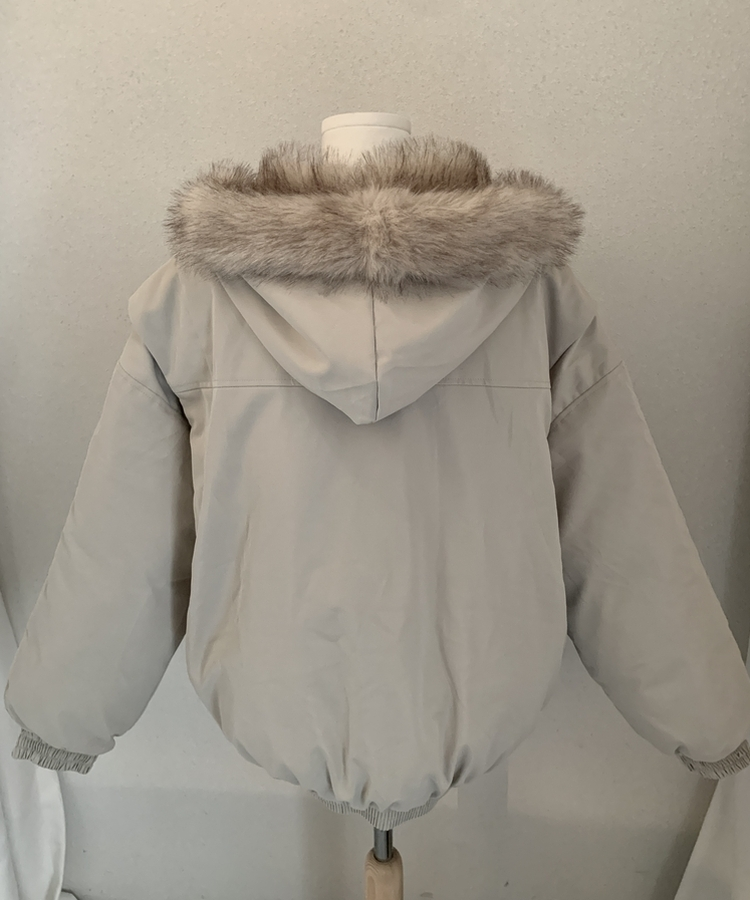 フロムファーフードボタンミリタリーダウン