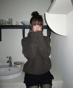 タートルネックボタンニット CHARCOAL