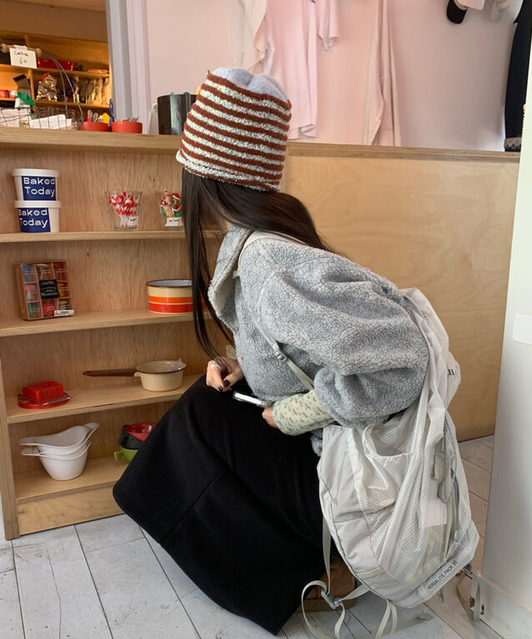 【起毛】ウォームフリーススカート BLACK