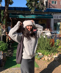 ニットジップアップ GRAY