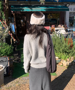 ニットジップアップ GRAY