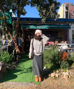 ニットジップアップ GRAY