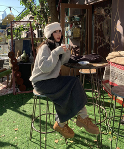 ニットジップアップ GRAY