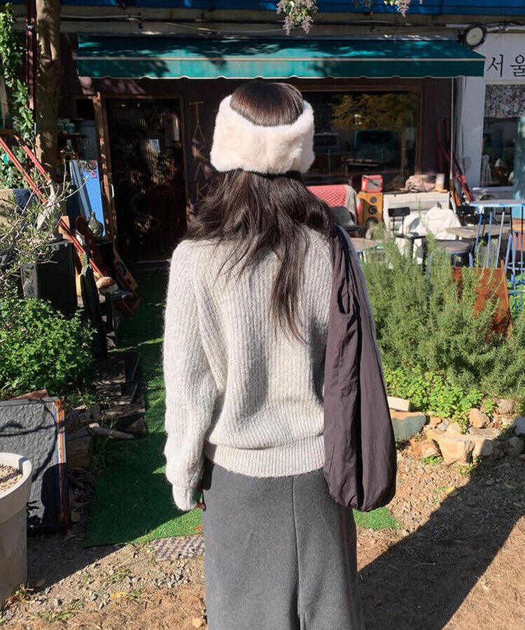 ニットジップアップ GRAY