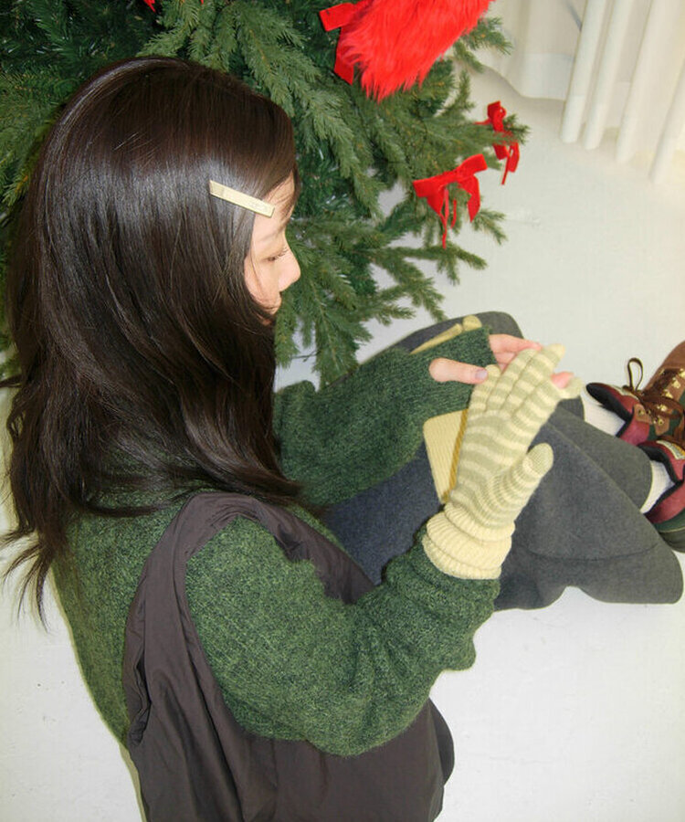 ニットジップアップ DEEP GREEN