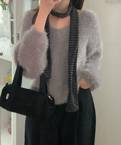 ボーダーマフラー   CHARCOAL