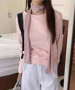 ボーダーマフラー   PINK