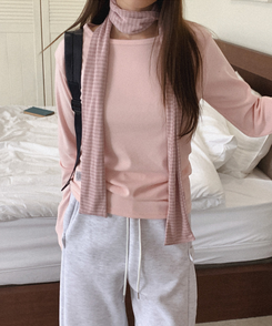 ボーダーマフラー   PINK