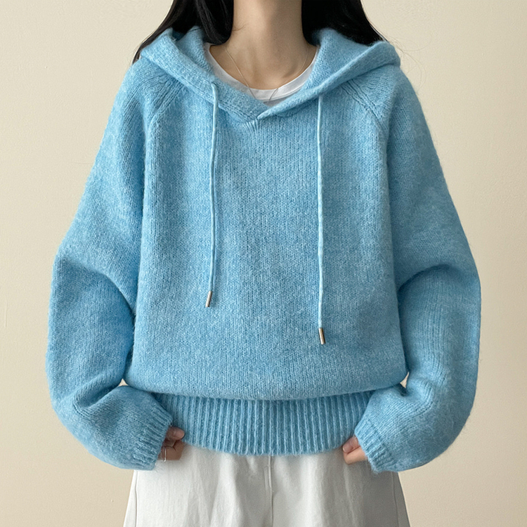 バミューフードニット(6color) BLUE