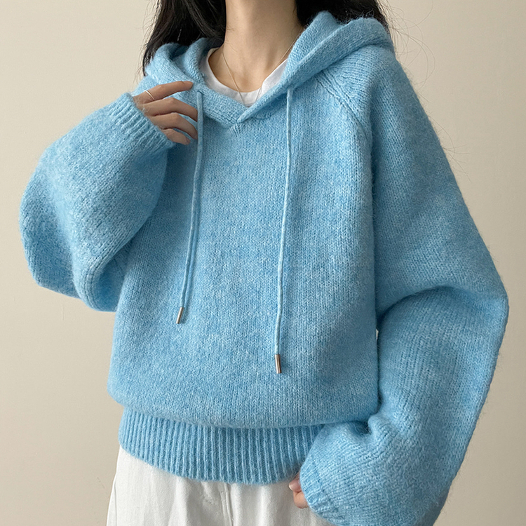 バミューフードニット(6color) BLUE