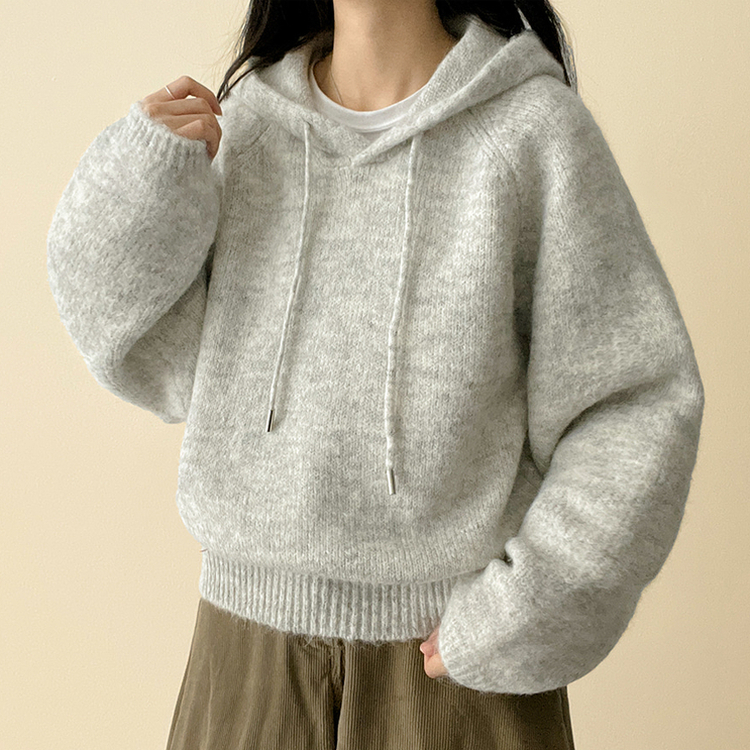 バミューフードニット(6color) LIGHT GRAY