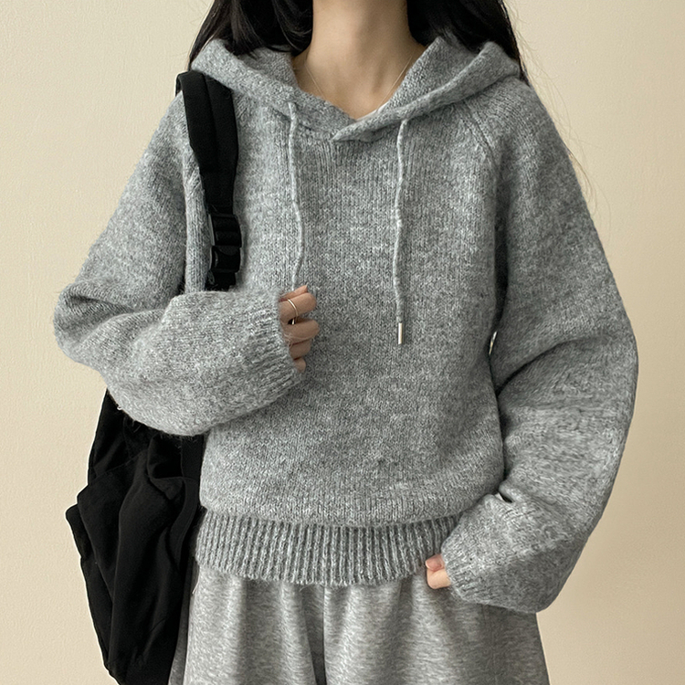 バミューフードニット(6color) DEEP GRAY