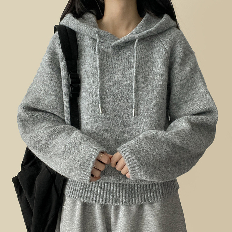 バミューフードニット(6color) DEEP GRAY