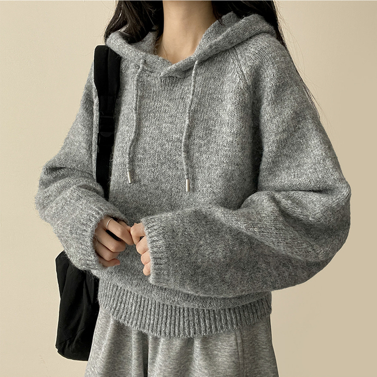 バミューフードニット(6color) DEEP GRAY