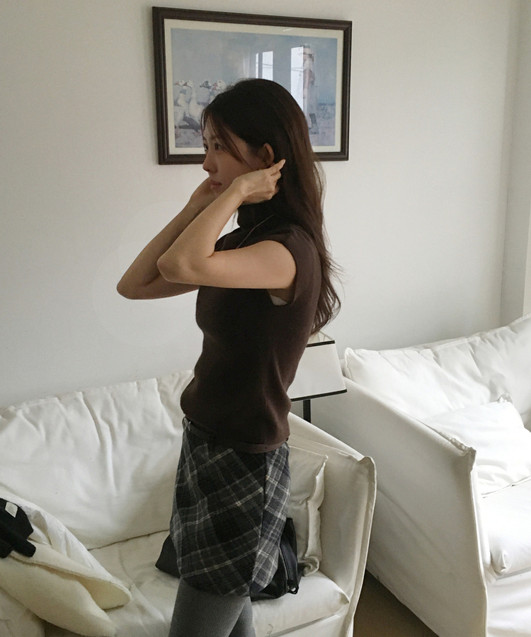 【ベルト付き】チェックミニスカート DEEP GRAY