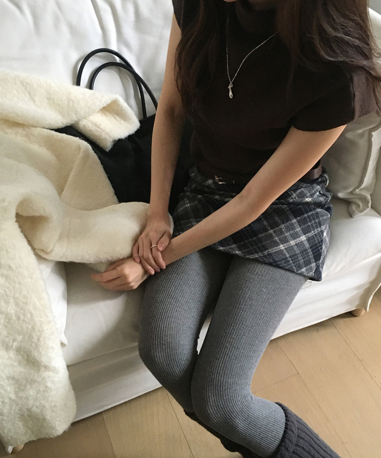 【ベルト付き】チェックミニスカート DEEP GRAY