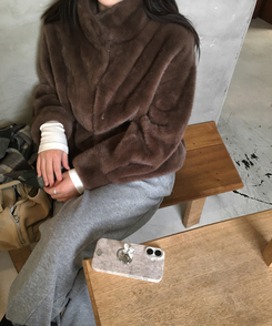 ミンクファージャケット BROWN