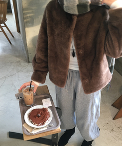 ミンクファージャケット BROWN