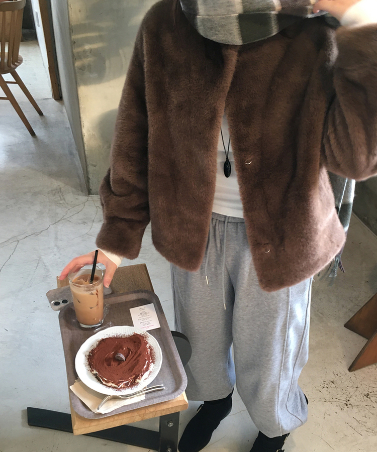 ミンクファージャケット BROWN