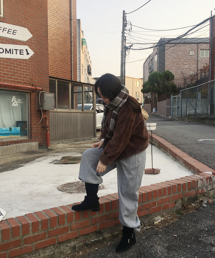 ミンクファージャケット BROWN