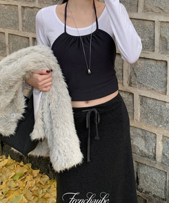 【起毛】ラウンドスリム長袖Tシャツ(22color) IVORY(BASIC)