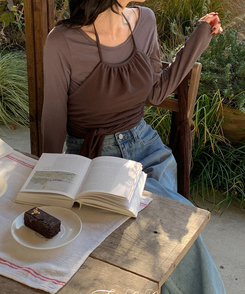 【起毛】ラウンドスリム長袖Tシャツ(22color) MOCHA(BASIC)