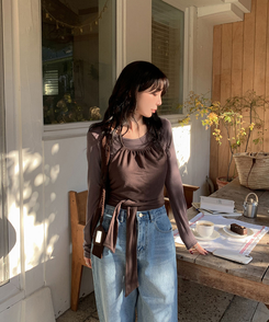 【起毛】ラウンドスリム長袖Tシャツ(22color) MOCHA(BASIC)