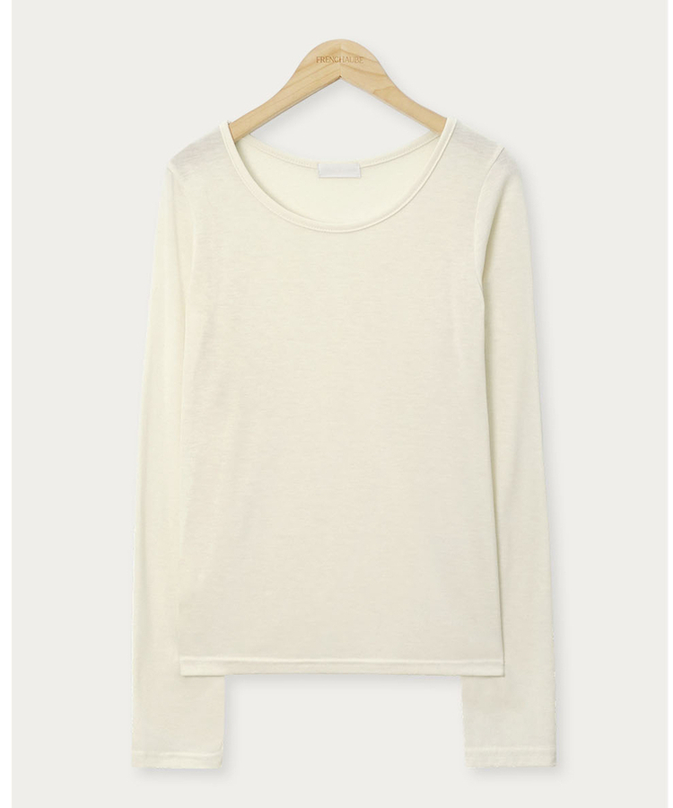 【起毛】ラウンドスリム長袖Tシャツ(22color)