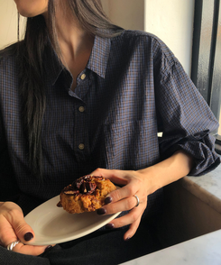 デイリーベーシックチェックシャツ NAVY