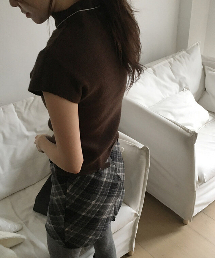 ハイネックハーフニット(5color) BROWN