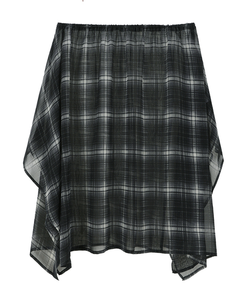 フレアチェックシフォンスカート