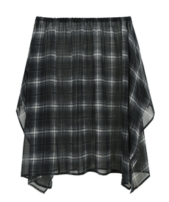 フレアチェックシフォンスカート