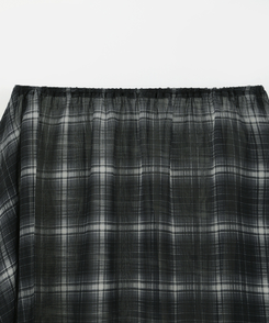 フレアチェックシフォンスカート