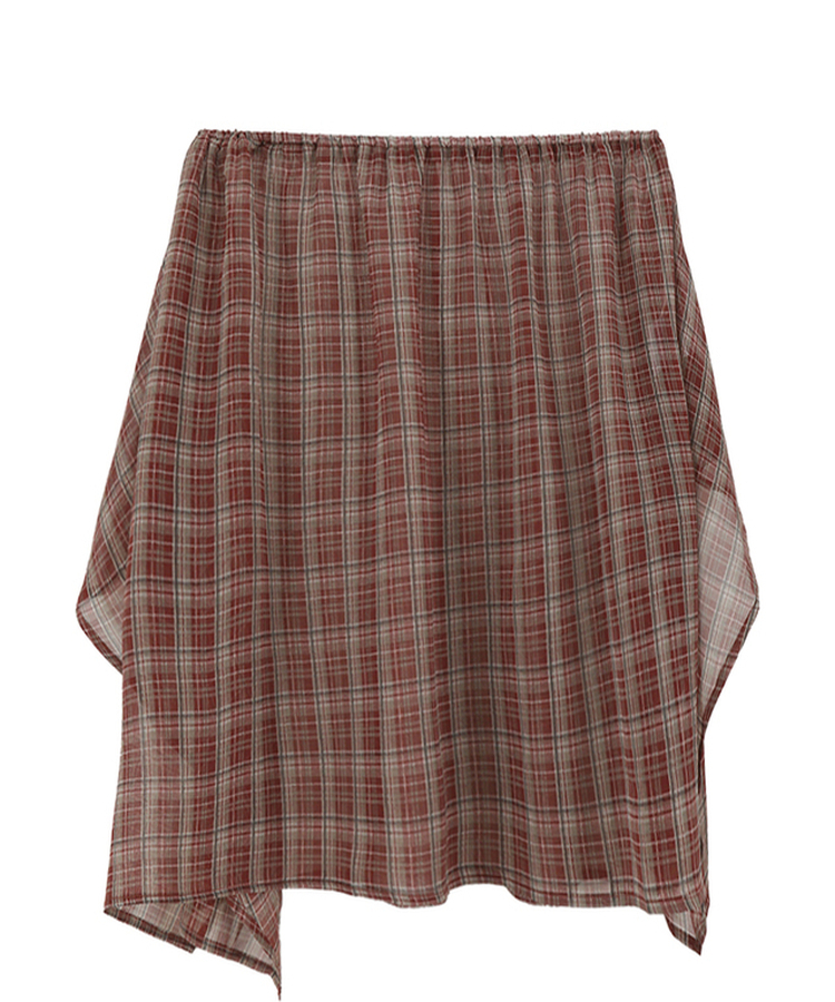フレアチェックシフォンスカート