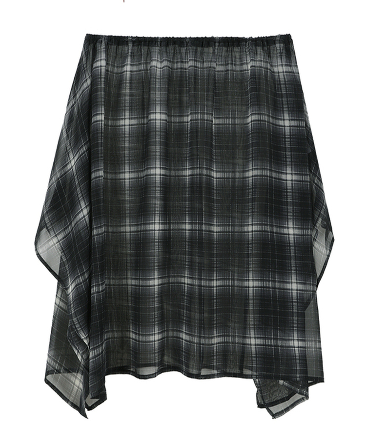 フレアチェックシフォンスカート