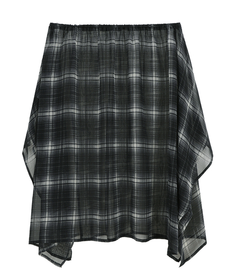 フレアチェックシフォンスカート