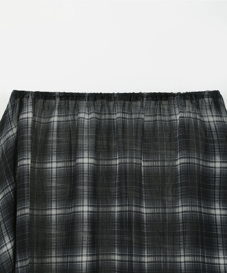 フレアチェックシフォンスカート