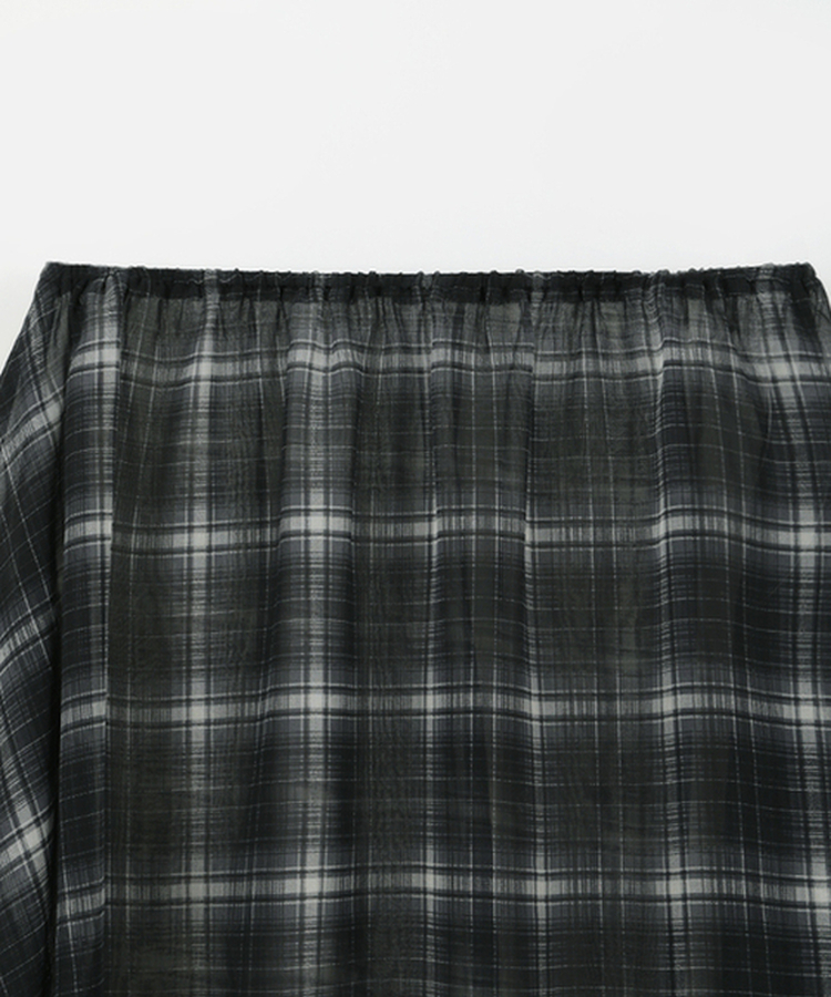 フレアチェックシフォンスカート