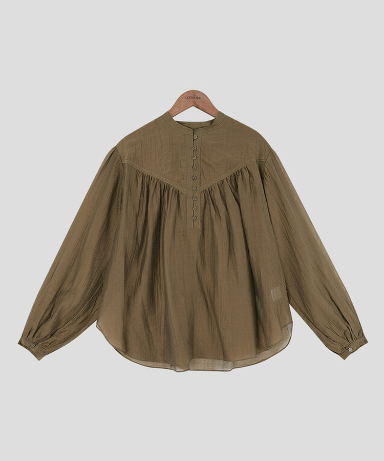 シースルーシャーリングブラウス