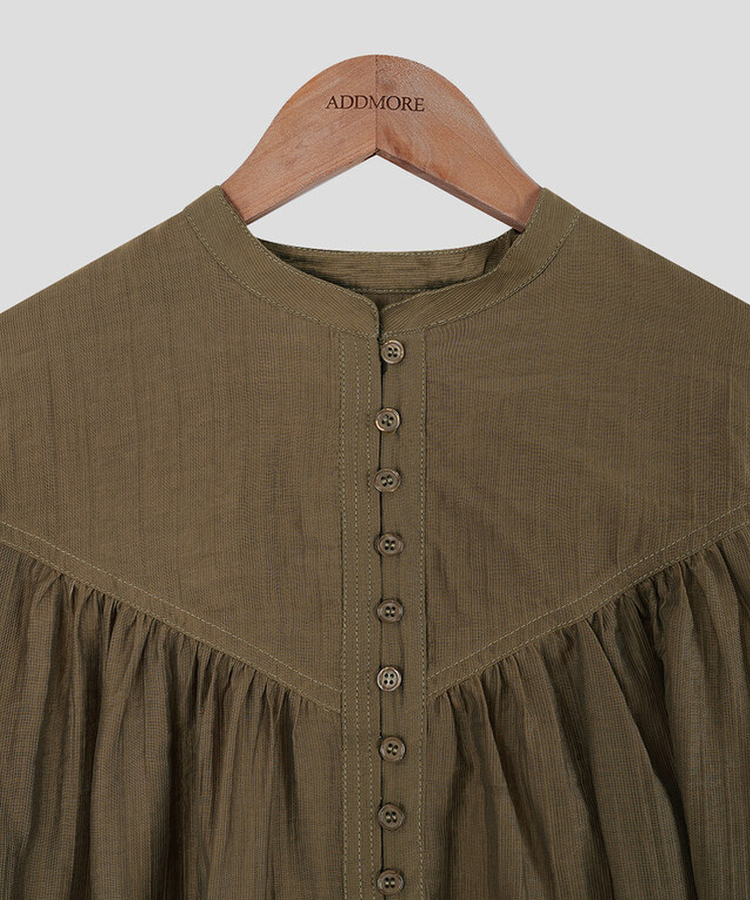 シースルーシャーリングブラウス