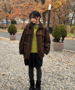 バルーンフレアフラワードットミディスカート BLACK