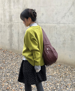 バルーンフレアフラワードットミディスカート BLACK