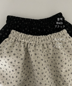 バルーンフレアフラワードットミディスカート