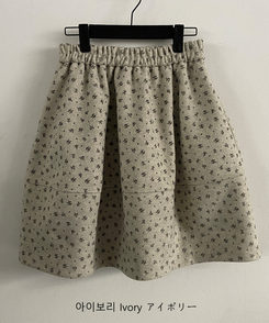 バルーンフレアフラワードットミディスカート