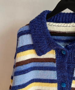 ストライプカラーニットカーディガン