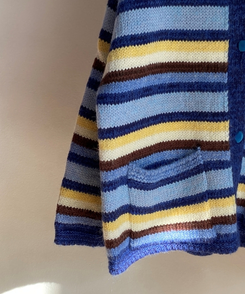 ストライプカラーニットカーディガン