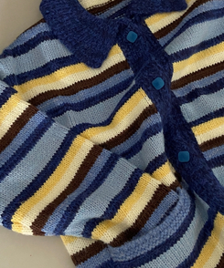 ストライプカラーニットカーディガン