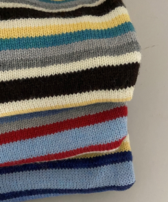 ストライプカラーニットカーディガン