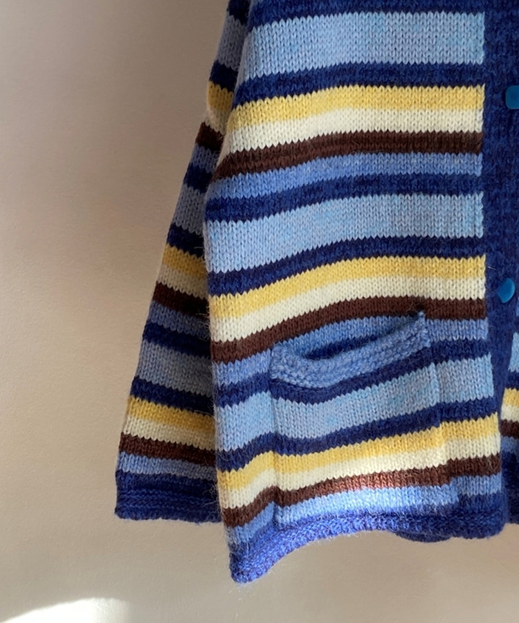 ストライプカラーニットカーディガン